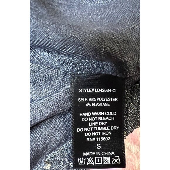 LUSH Womens Gray Mini Dress V Neck Gold Toned Sequins SMALL - Picture 3 of 4